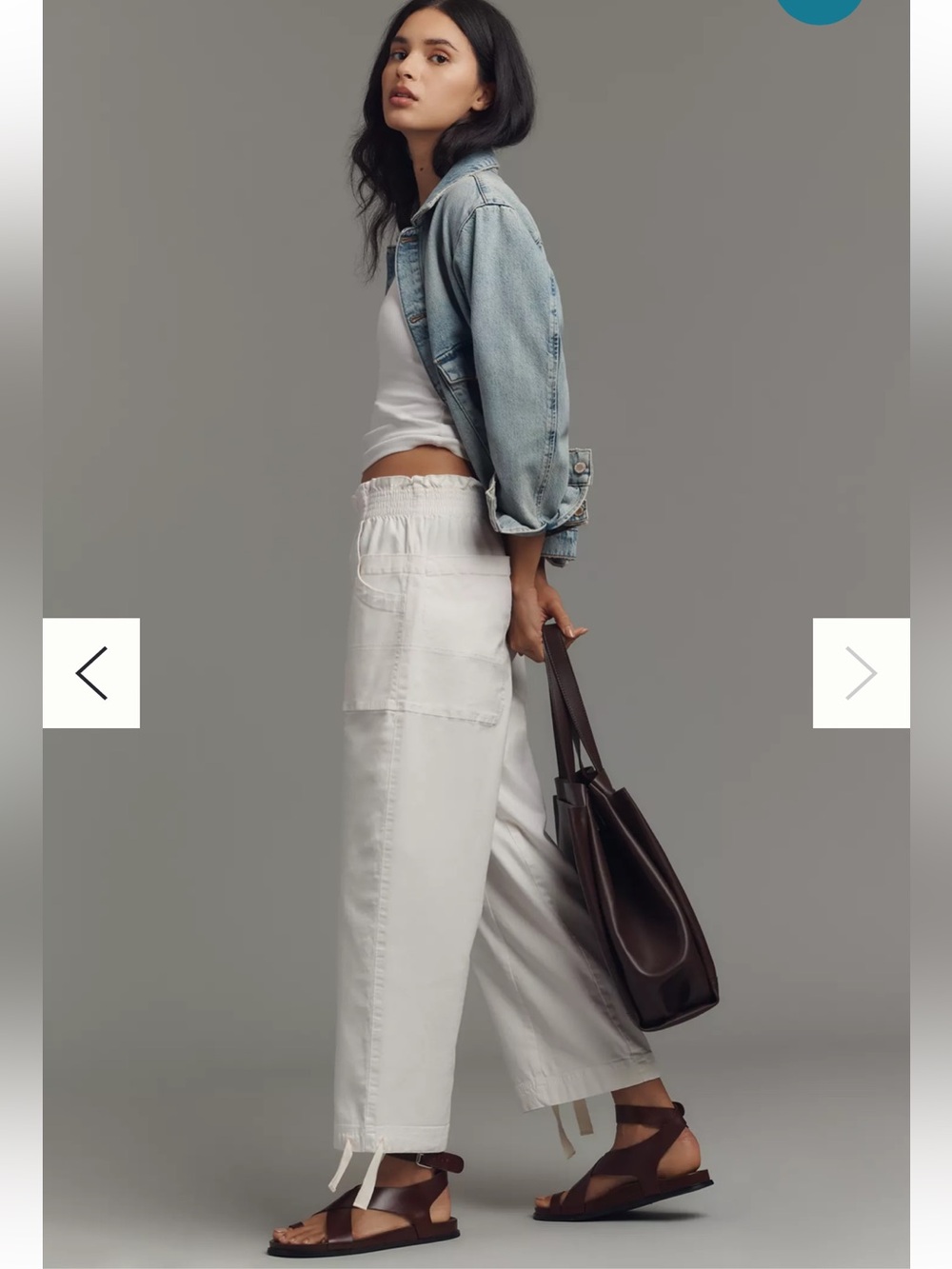 New Pilcro Anthropologie wide leg cotton barrel parachute elastic waist pull on